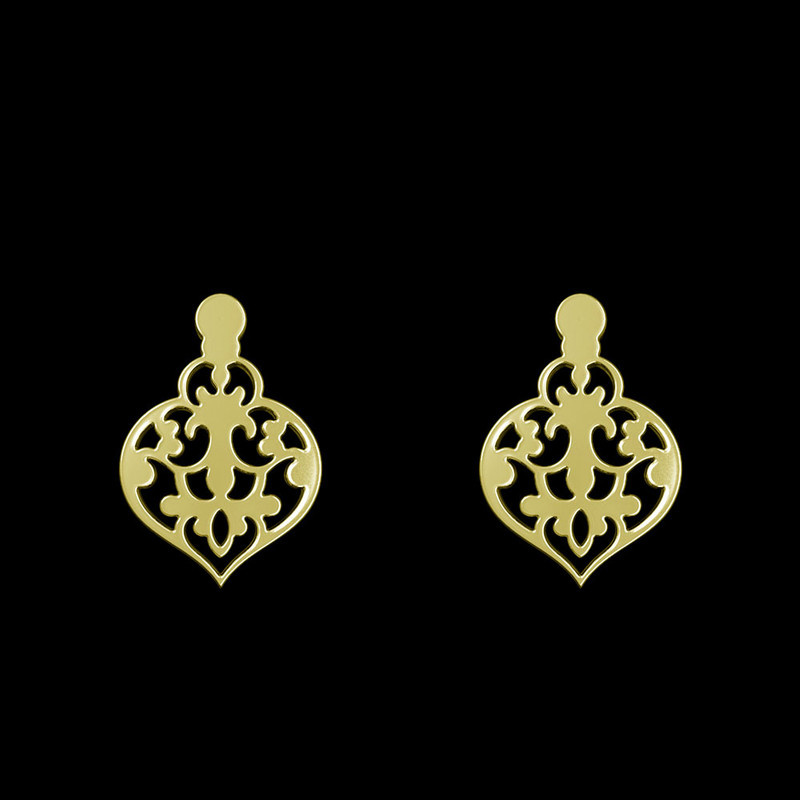 گوشواره طلا 18 عیار زنانه مدوپد مدل اسلیمی کد GA1-15245