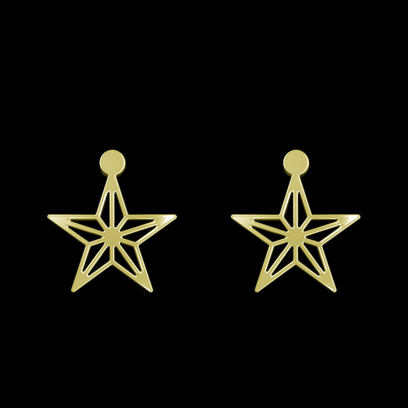 گوشواره طلا 18 عیار زنانه مدوپد مدل ستاره کد GA1-15426