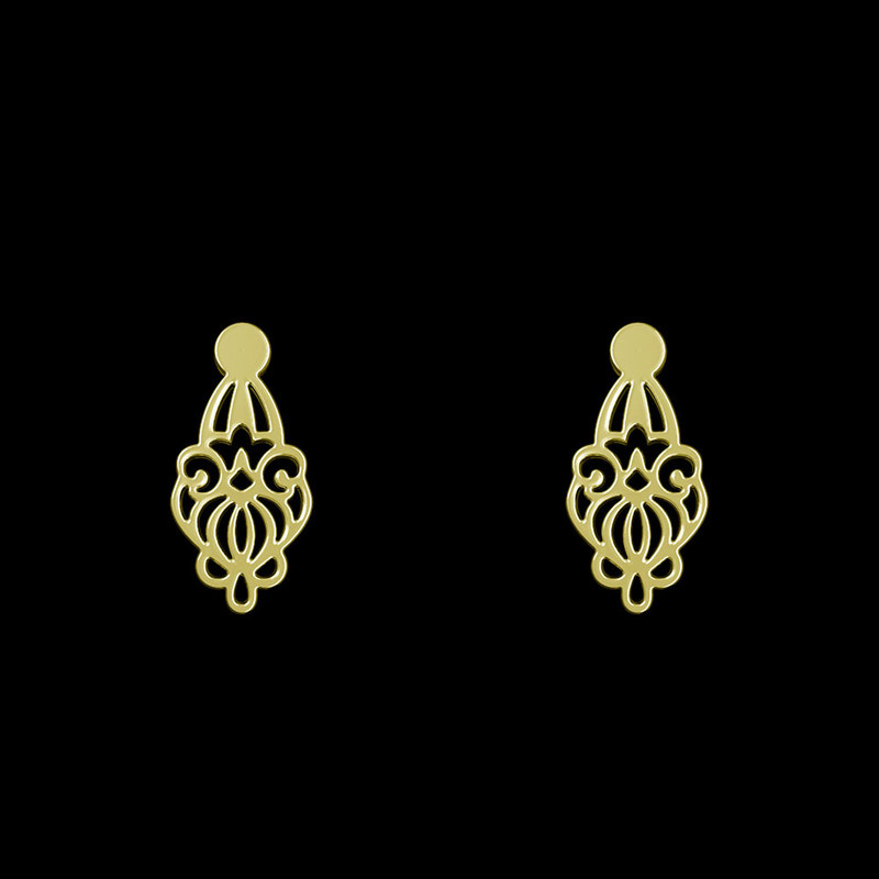 گوشواره طلا 18 عیار زنانه مدوپد مدل اسلیمی کد GA1-15269