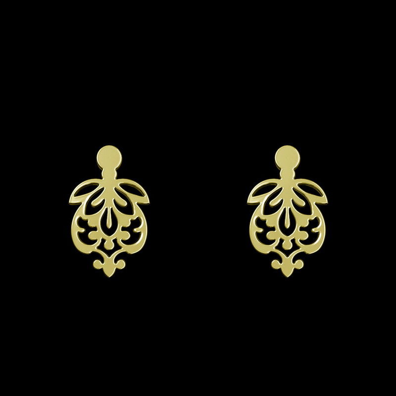 گوشواره طلا 18 عیار زنانه مدوپد مدل اسلیمی کد GA1-15273