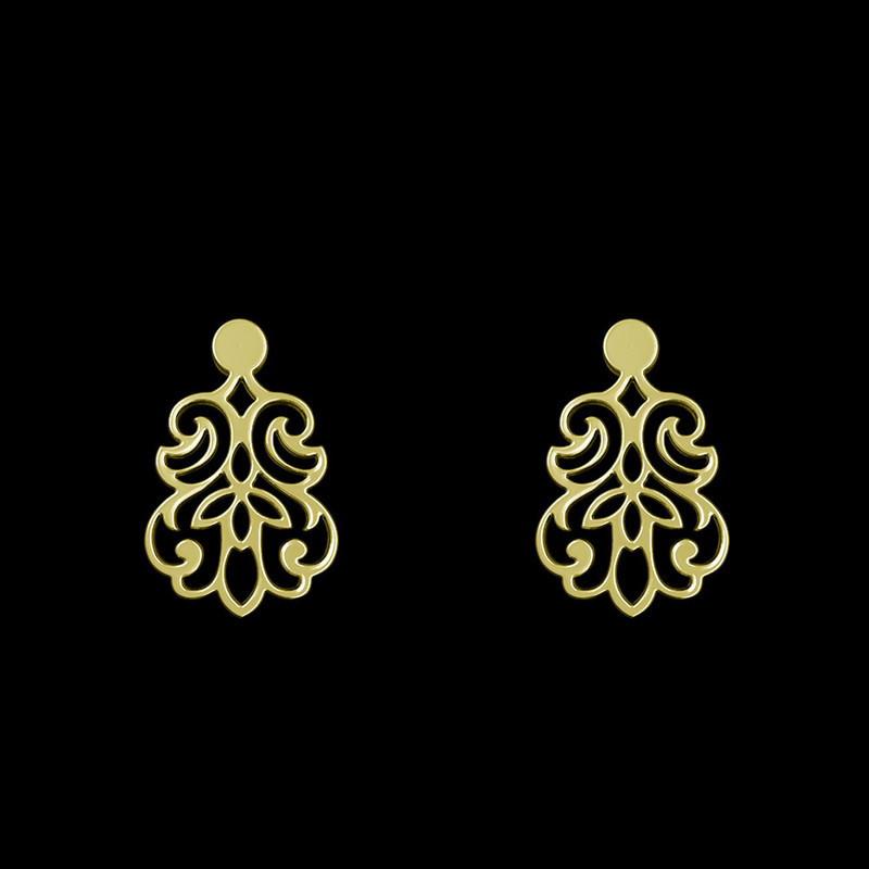 گوشواره طلا 18 عیار زنانه مدوپد مدل اسلیمی کد GA1-15293