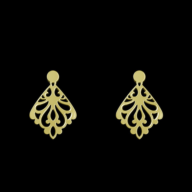 گوشواره طلا 18 عیار زنانه مدوپد مدل اسلیمی کد GA1-15301