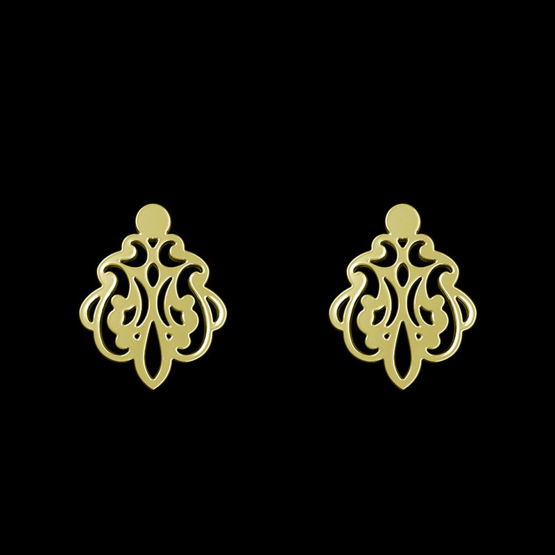 گوشواره طلا 18 عیار زنانه مدوپد مدل اسلیمی کد GA1-15309