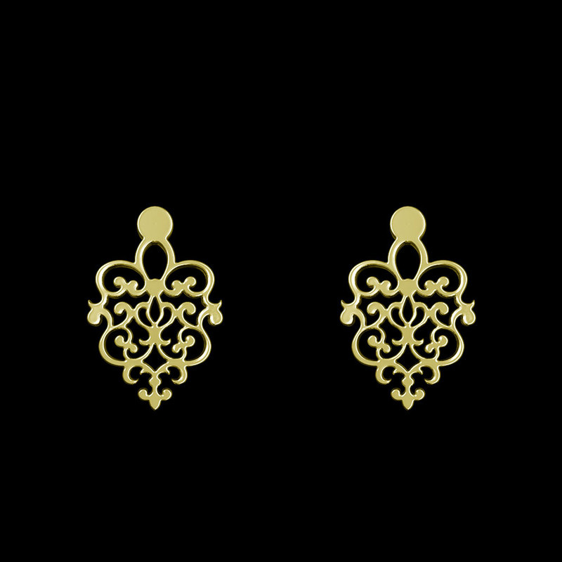 گوشواره طلا 18 عیار زنانه مدوپد مدل اسلیمی کد GA1-15311