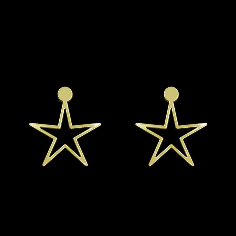 گوشواره طلا 18 عیار زنانه مدوپد مدل ستاره کد GA1-15427