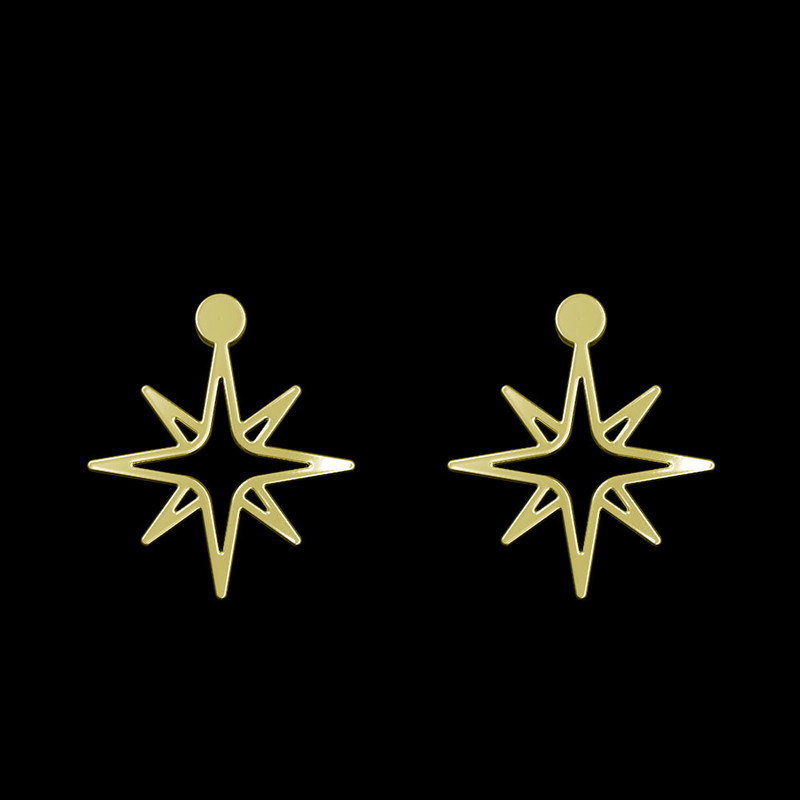 گوشواره طلا 18 عیار زنانه مدوپد مدل ستاره کد GA1-15433