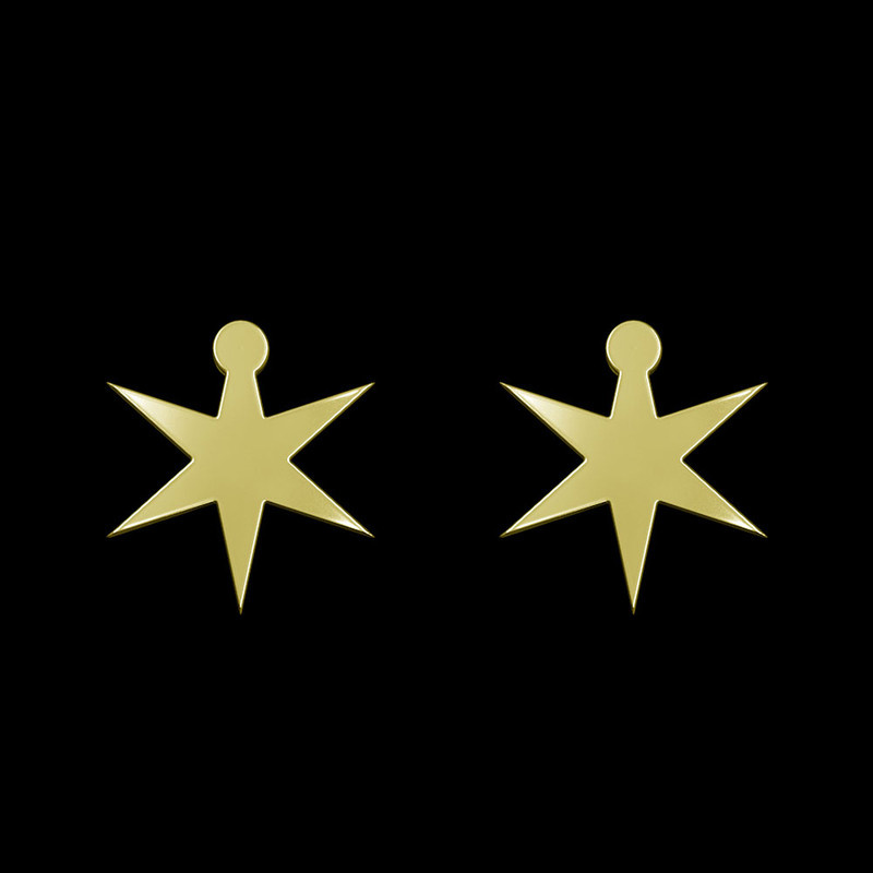 گوشواره طلا 18 عیار زنانه مدوپد مدل ستاره کد GA1-15507