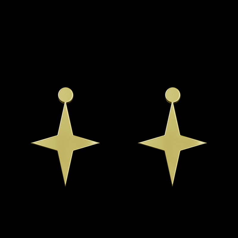 گوشواره طلا 18 عیار زنانه مدوپد مدل ستاره کد GA1-15549
