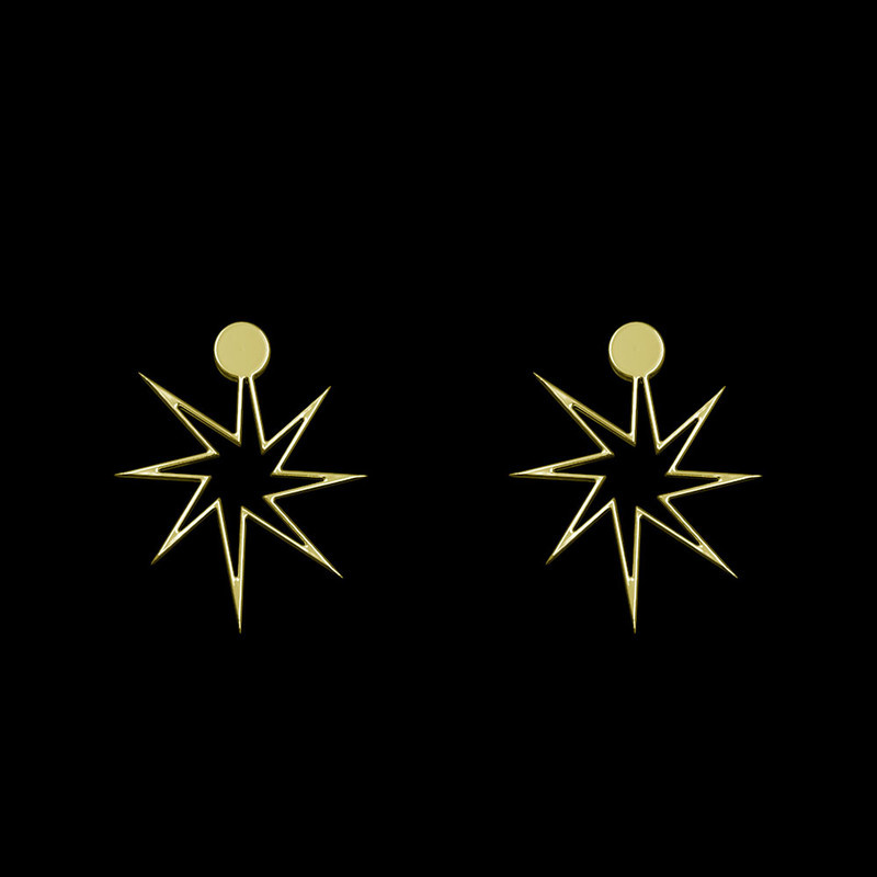 گوشواره طلا 18 عیار زنانه مدوپد مدل ستاره کد GA1-15566