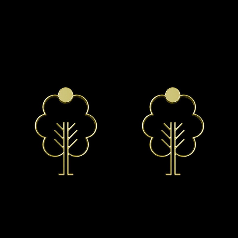 گوشواره طلا 18 عیار زنانه مدوپد مدل درخت کد GA1-15761