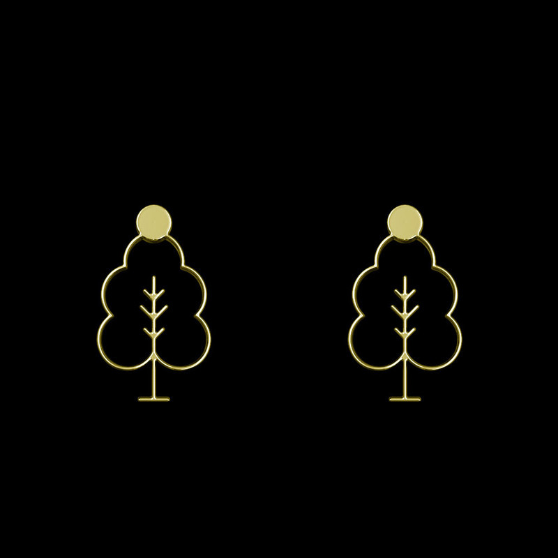 گوشواره طلا 18 عیار زنانه مدوپد مدل درخت کد GA1-15771