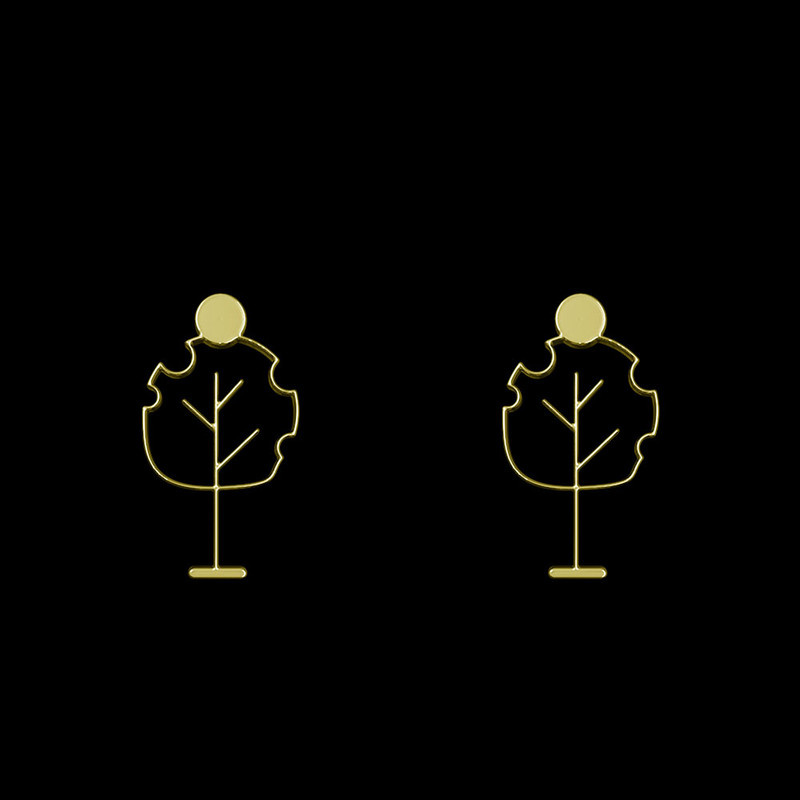 گوشواره طلا 18 عیار زنانه مدوپد مدل درخت کد GA1-15786