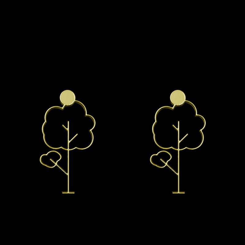 گوشواره طلا 18 عیار زنانه مدوپد مدل درخت کد GA1-15816