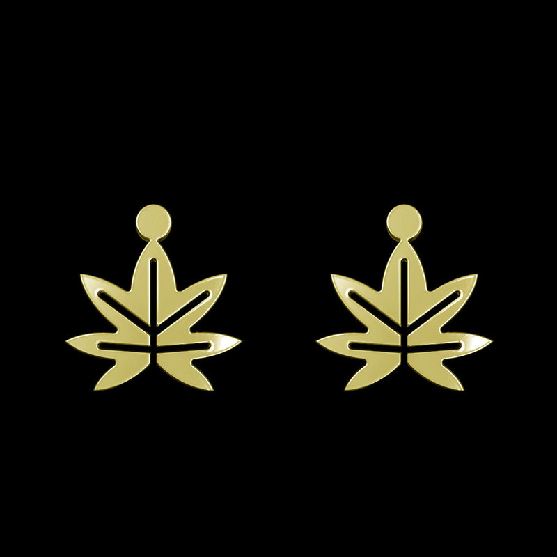 گوشواره طلا 18 عیار زنانه مدوپد مدل برگ کد GA1-15864