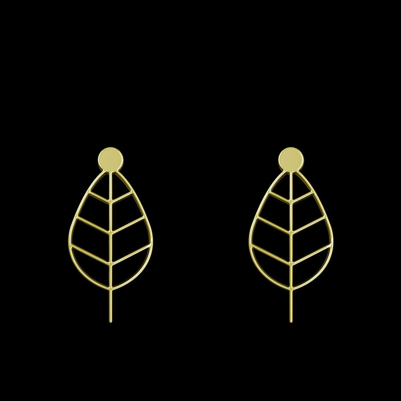 گوشواره طلا 18 عیار زنانه مدوپد مدل برگ کد GA1-15866