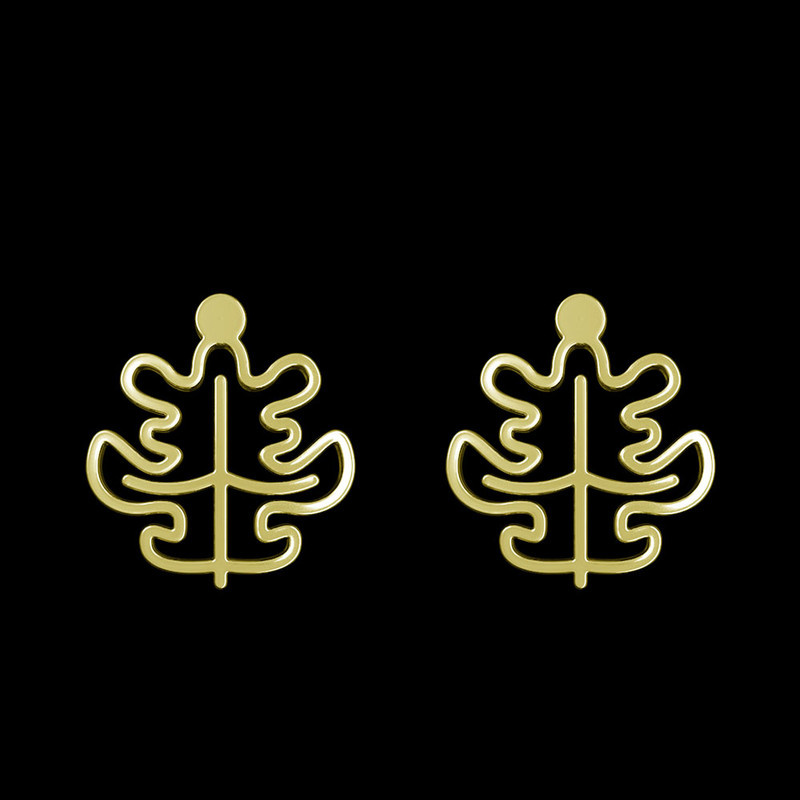 گوشواره طلا 18 عیار زنانه مدوپد مدل برگ کد GA1-15927