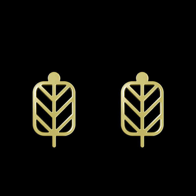 گوشواره طلا 18 عیار زنانه مدوپد مدل برگ کد GA1-15941