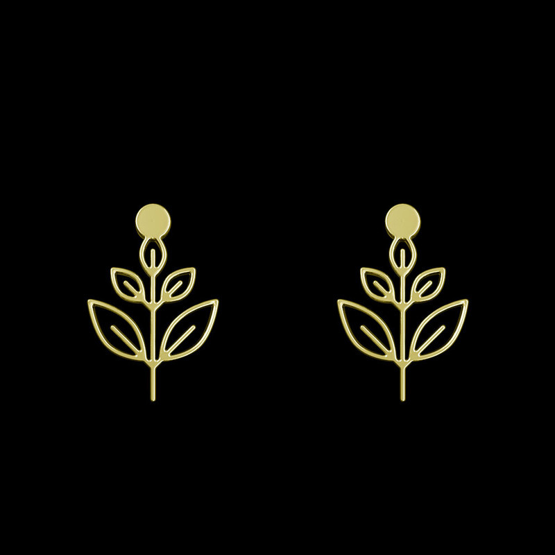 گوشواره طلا 18 عیار زنانه مدوپد مدل برگ کد GA1-15977