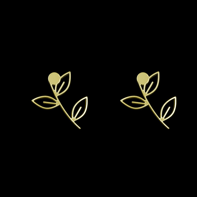 گوشواره طلا 18 عیار زنانه مدوپد مدل برگ کد GA1-15982