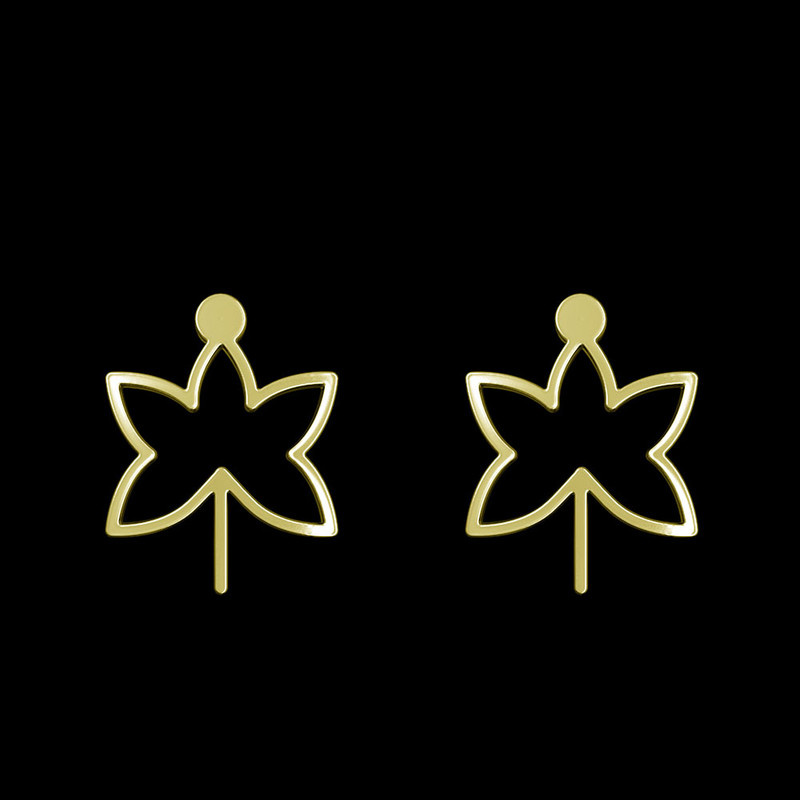 گوشواره طلا 18 عیار زنانه مدوپد مدل برگ کد GA1-16031