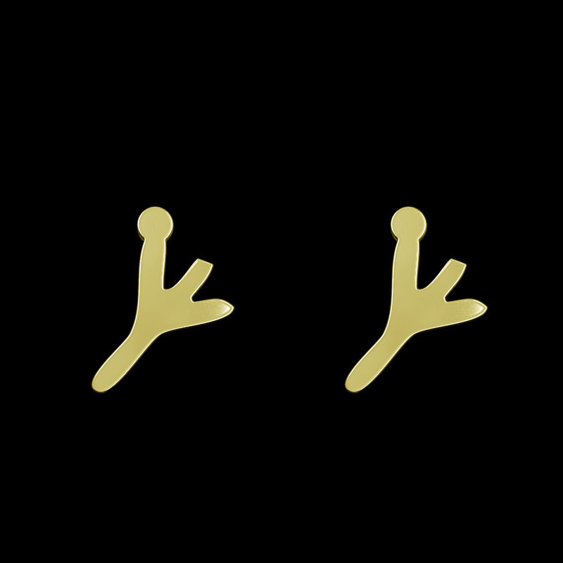 گوشواره طلا 18 عیار زنانه مدوپد مدل هندسی کد GA1-16179