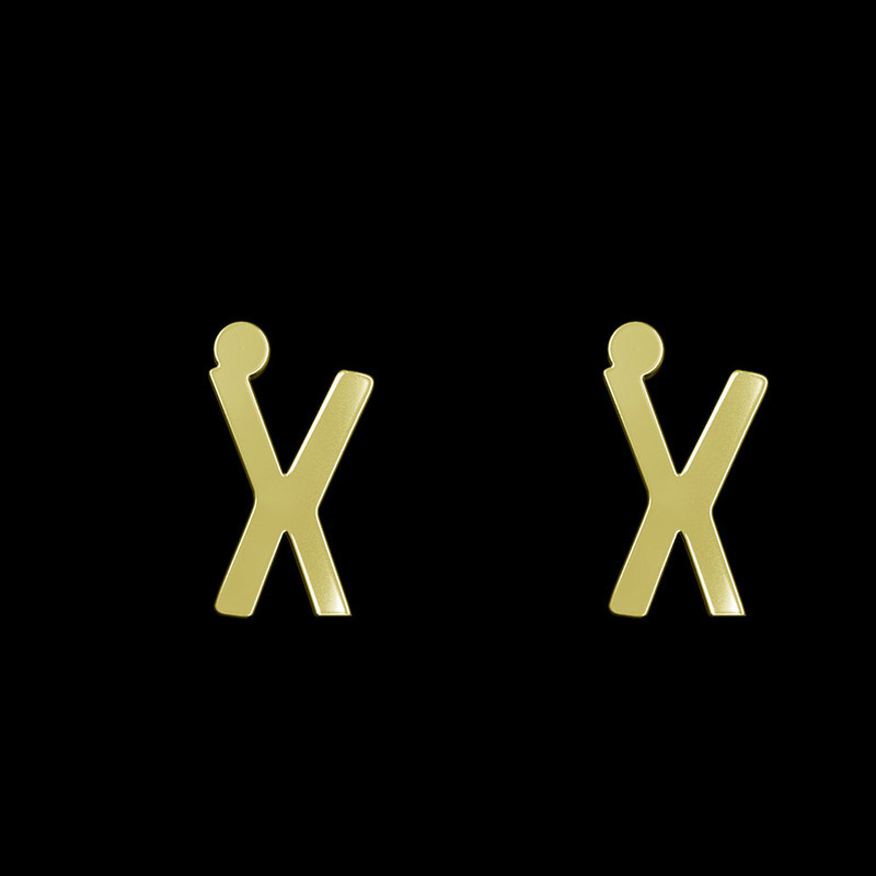 گوشواره طلا 18 عیار زنانه مدوپد مدل حرف X کد GA1-16756