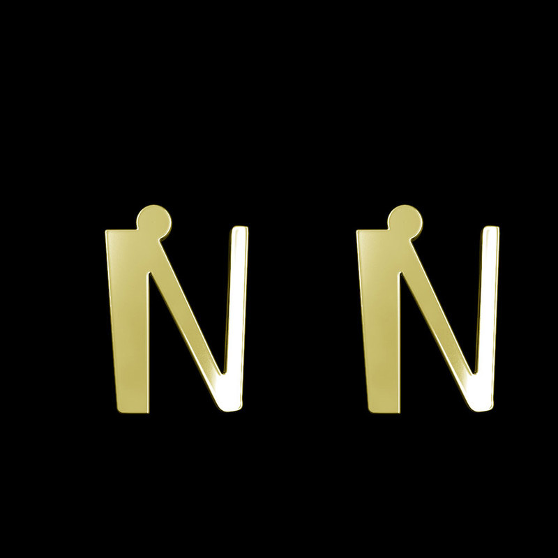 گوشواره طلا 18 عیار زنانه مدوپد مدل حرف N کد GA1-16848