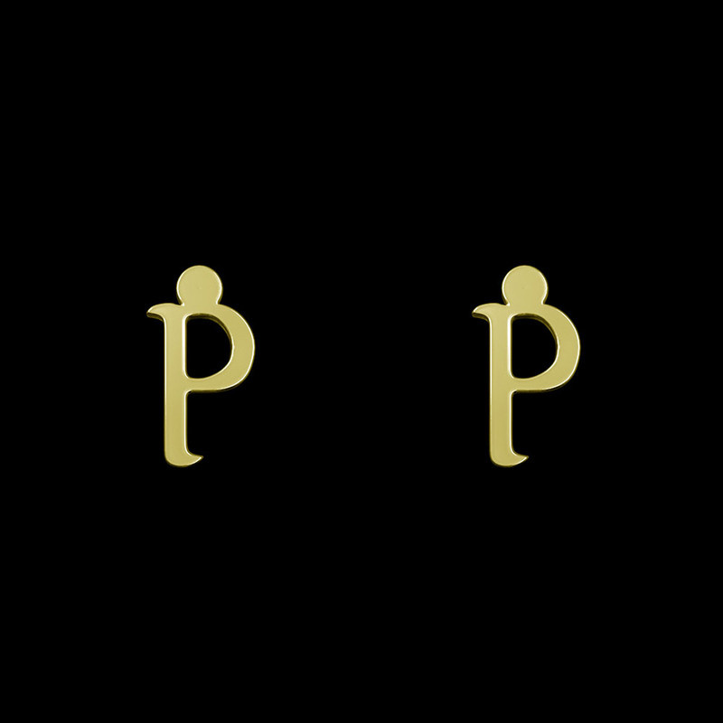 گوشواره طلا 18 عیار زنانه مدوپد مدل حرف P کد GA1-16928
