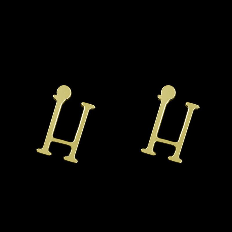 گوشواره طلا 18 عیار زنانه مدوپد مدل حرف H کد GA1-16972