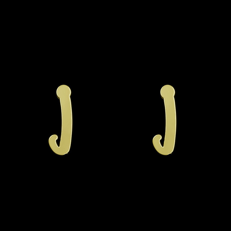 گوشواره طلا 18 عیار زنانه مدوپد مدل حرف J کد GA1-17000