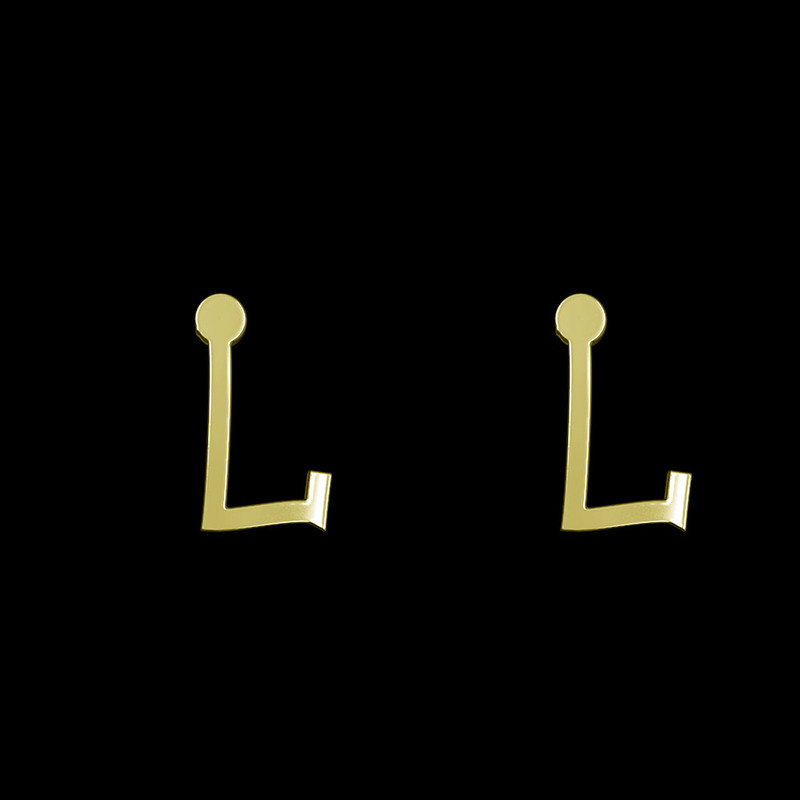 گوشواره طلا 18 عیار زنانه مدوپد مدل حرف L کد GA1-17028