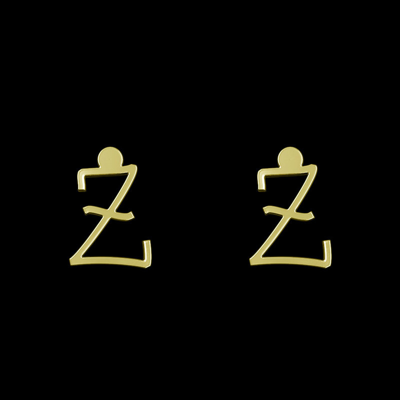 گوشواره طلا 18 عیار زنانه مدوپد مدل حرف Z کد GA1-17042