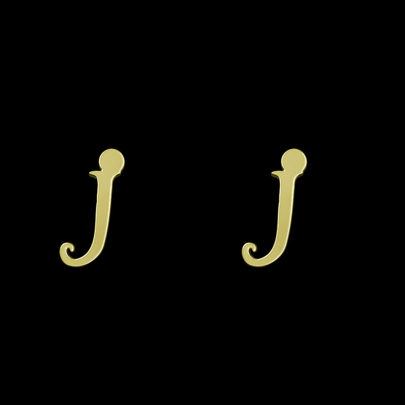 گوشواره طلا 18 عیار زنانه مدوپد مدل حرف J کد GA1-17052