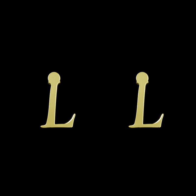 گوشواره طلا 18 عیار زنانه مدوپد مدل حرف L کد GA1-17054