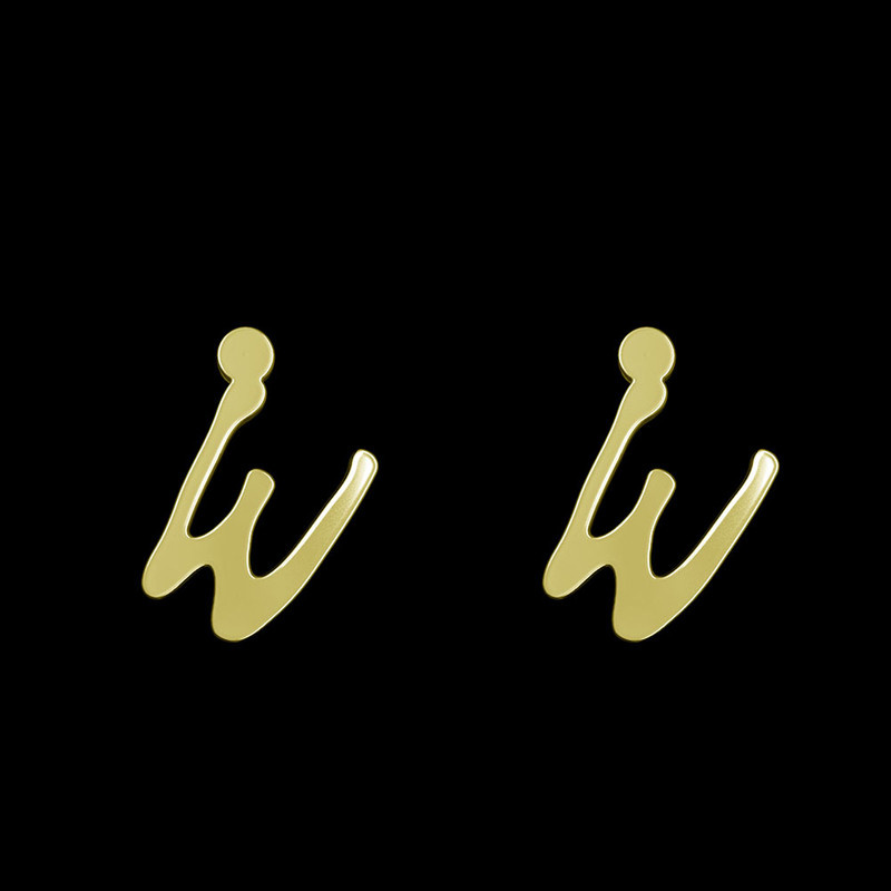 گوشواره طلا 18 عیار زنانه مدوپد مدل حرف W کد GA1-17091