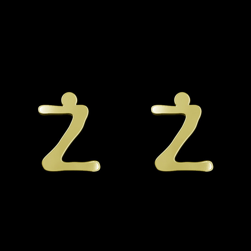 گوشواره طلا 18 عیار زنانه مدوپد مدل حرف Z کد GA1-17094