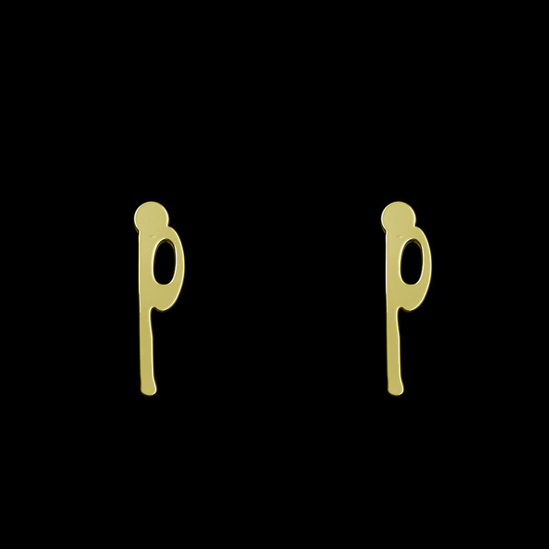 گوشواره طلا 18 عیار زنانه مدوپد مدل حرف P کد GA1-17103