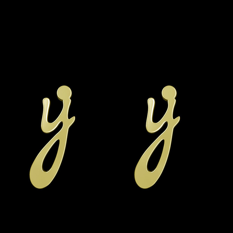 گوشواره طلا 18 عیار زنانه مدوپد مدل حرف Y کد GA1-17112