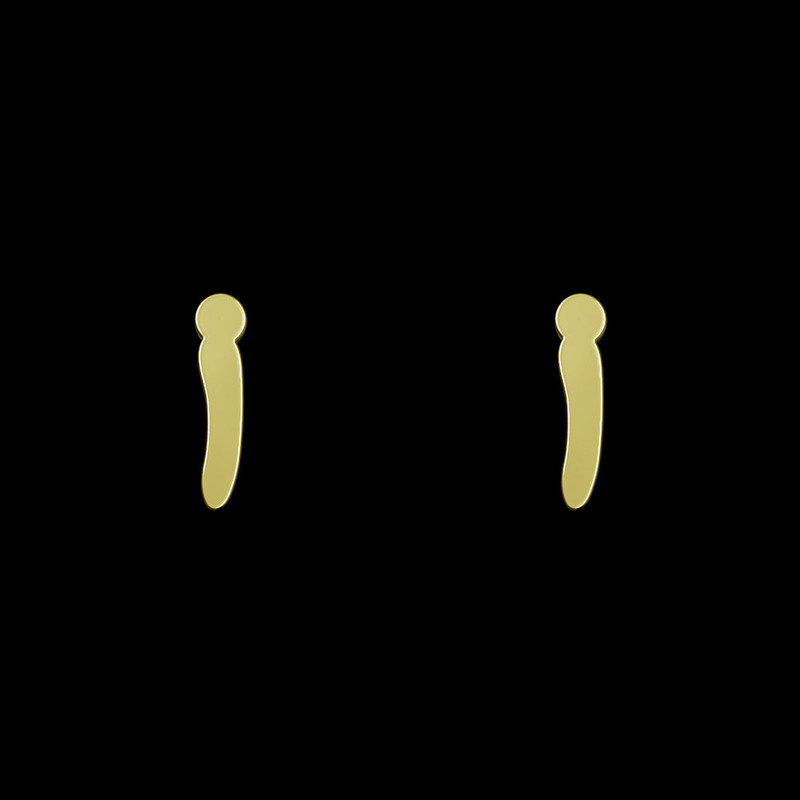 گوشواره طلا 18 عیار زنانه مدوپد مدل حرف I کد GA1-17116