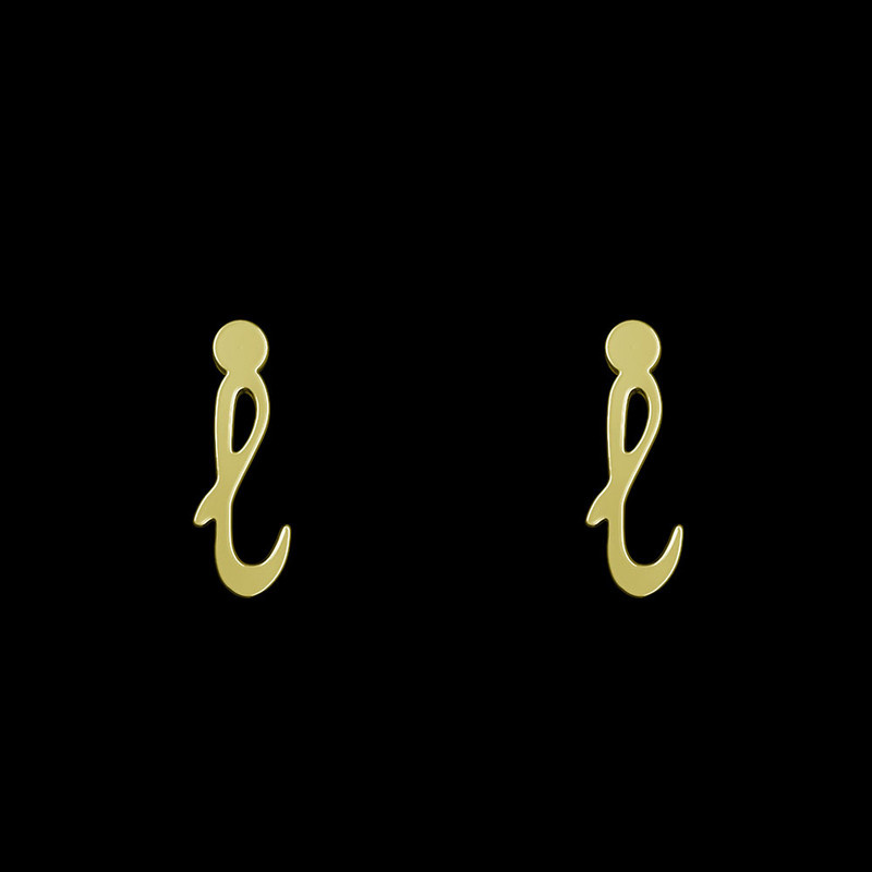 گوشواره طلا 18 عیار زنانه مدوپد مدل حرف L کد GA1-17119