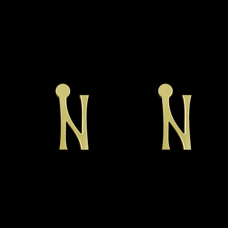 گوشواره طلا 18 عیار زنانه مدوپد مدل حرف N کد GA1-17134