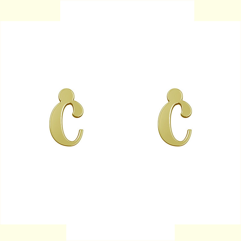 گوشواره طلا 18 عیار زنانه مدوپد مدل حرف C کد GA1-17149