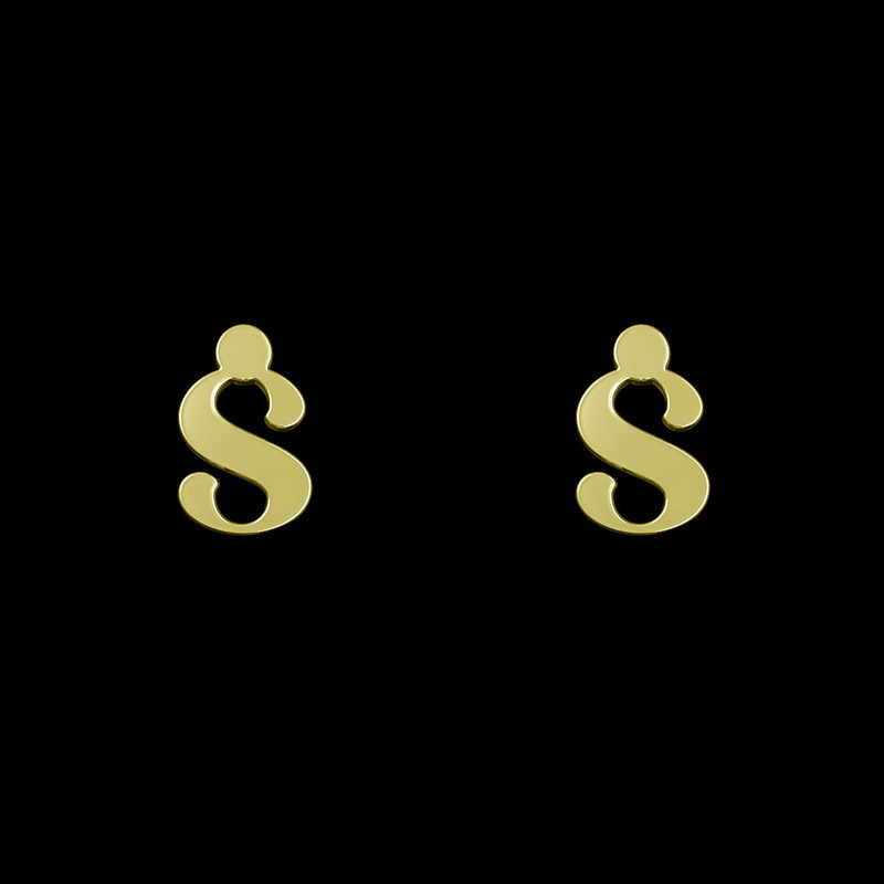 گوشواره طلا 18 عیار زنانه مدوپد مدل حرف S کد GA1-17165