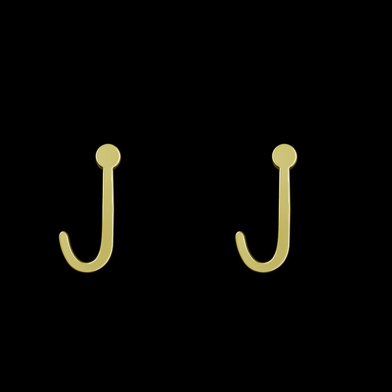 گوشواره طلا 18 عیار زنانه مدوپد مدل حرف J کد GA1-17182