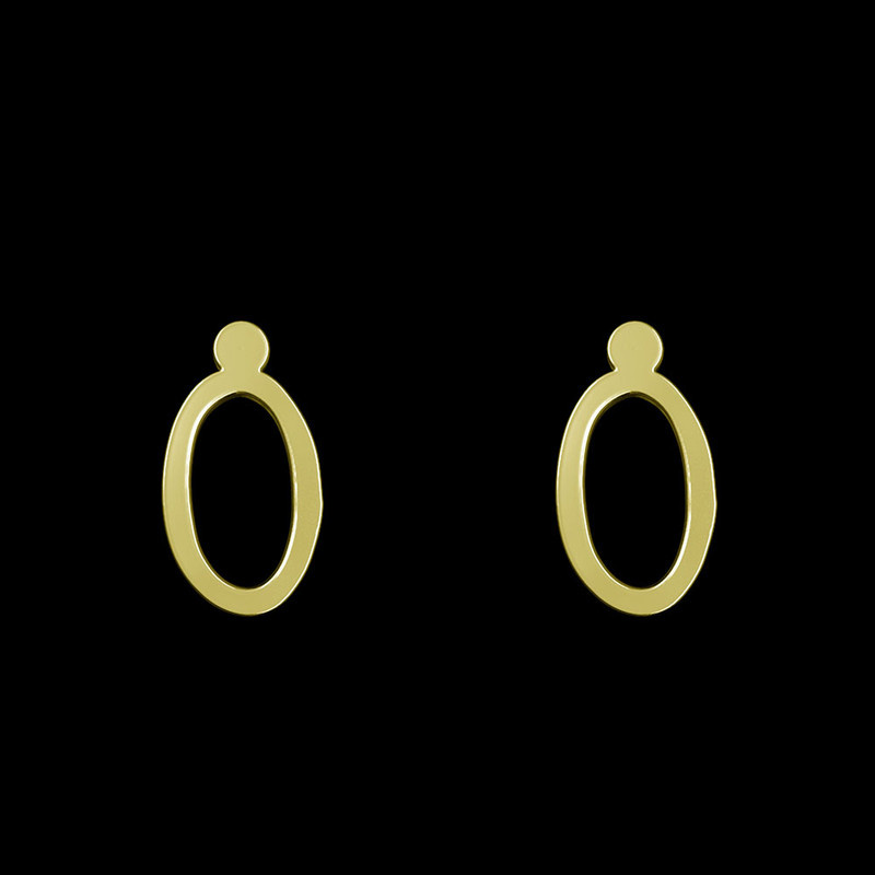 گوشواره طلا 18 عیار زنانه مدوپد مدل حرف O کد GA1-17187