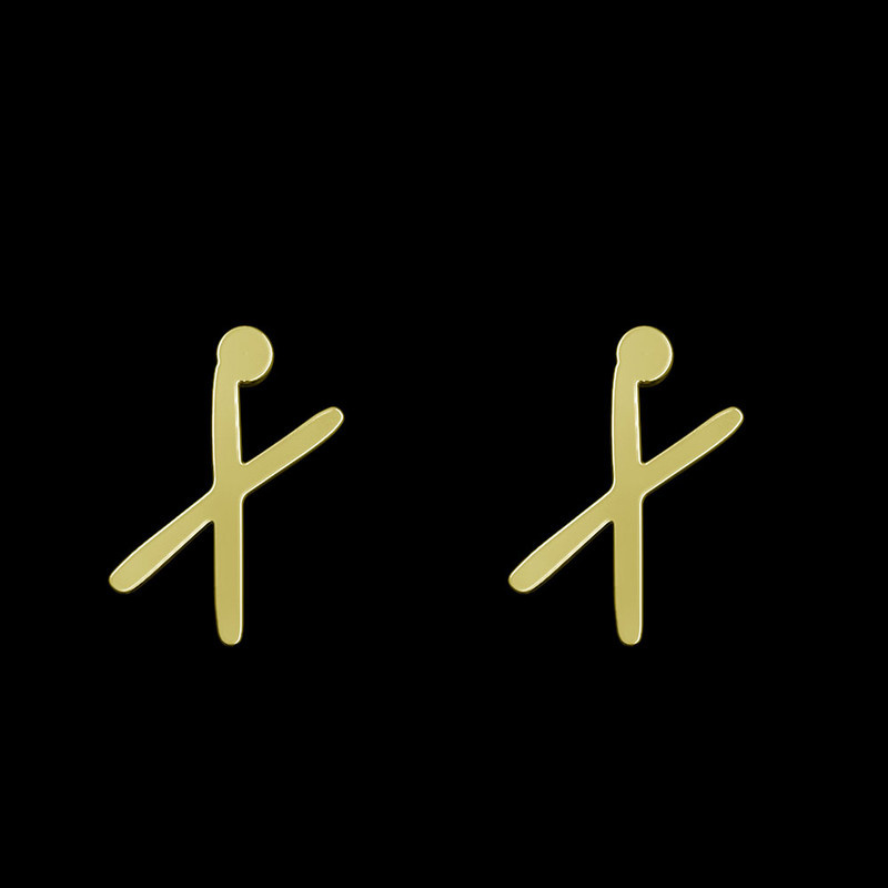 گوشواره طلا 18 عیار زنانه مدوپد مدل حرف X کد GA1-17196