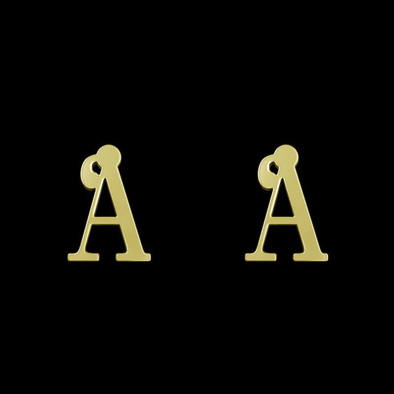 گوشواره طلا 18 عیار زنانه مدوپد مدل حرف A کد GA1-17199