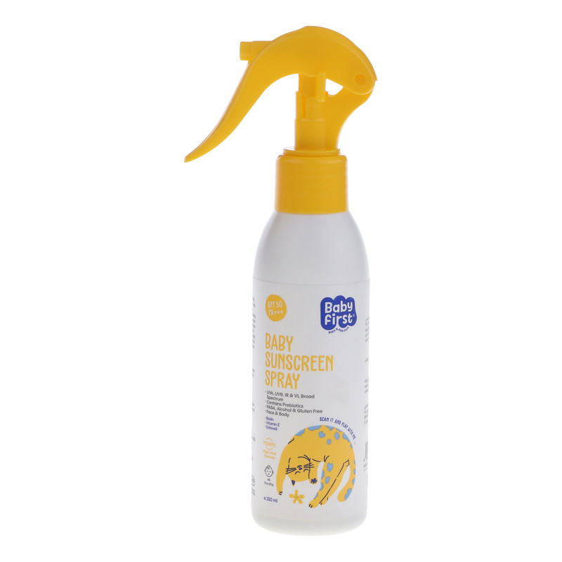 اسپری ضد آفتاب بدون رنگ بیبی فرست SPF 50 مدل پروبیوتیک محافظت کننده در برابر اشعه UVB,UVA با PA+++ مناسب پوستهای معمولی حجم 150 میلیلیتر اسپری ضد آفتاب بدون رنگ بیبی فرست SPF 50 مدل پروبیوتیک محافظت کننده در برابر اشعه UVB,UVA با PA+++ مناسب پوستهای معمولی حجم 150 میلیلیتر