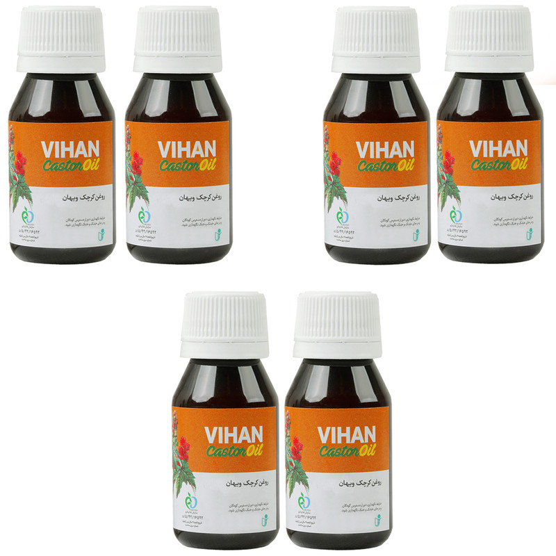 روغن کرچک ویهان کد Castor6 حجم 40 میلی لیتر مجموعه 6 عددی