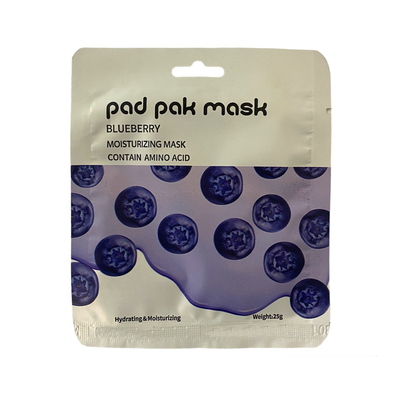 ماسک صورت پد پاک مدل بلوبری وزن 25 گرم بسته 3 عددی